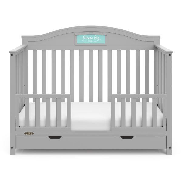 Story 5-in-1 Convertible Baby Crib with Drawer, Pebble Gray - Image 13