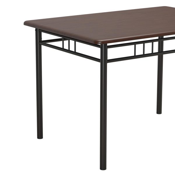Louise Traditional 5-Piece Wood   Metal Dining Set, Deep Walnut - Image 2