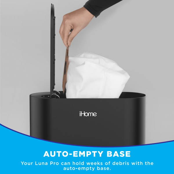 iHome AutoVac Luna Pro 3-in-1 Robot Vacuum and Vibrating Mop with Auto Empty Base - Image 6