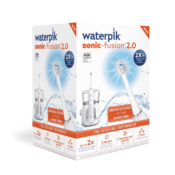 Waterpik Sonic-Fusion 2.0 Flossing Toothbrush, Electric Toothbrush   Water Flosser Combo, White - Image 2
