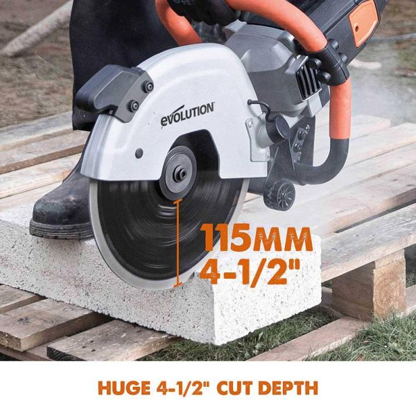 Evolution Power Tools R300DCT 12 In. Electric Concrete Cut-Off Saw, With 12 In. Diamond Blade - Image 3