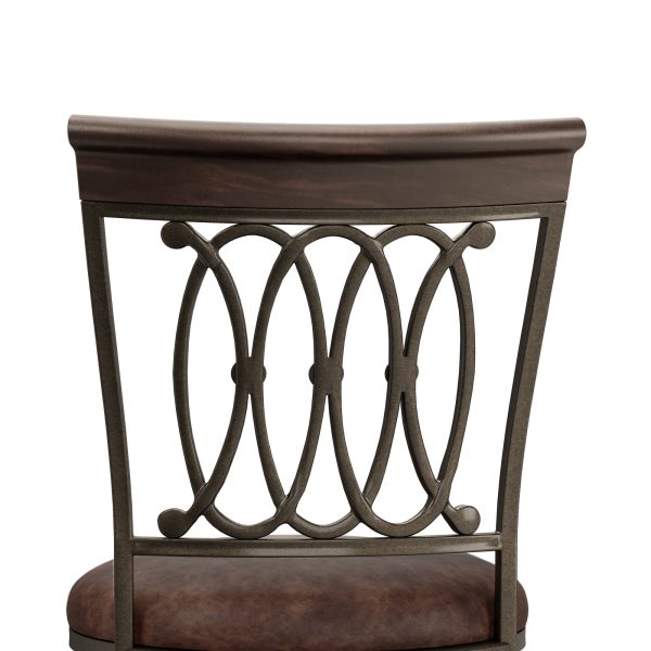 Hillsdale Furniture Montello 32.5  Metal Upholstered Swivel Bar Height Stool, Old Steel - Image 12