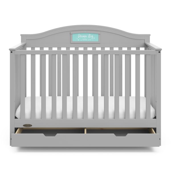 Story 5-in-1 Convertible Baby Crib with Drawer, Pebble Gray - Image 9