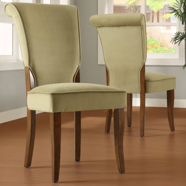 Alamosa Velvet Parson Chairs   Set of 2, Olive - Image 2