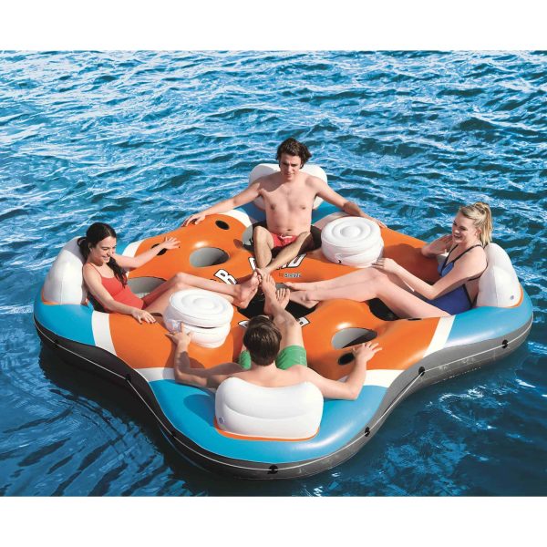 101 Inch Rapid Rider 4-Person Floating Raft and  Boat Oars - Image 4