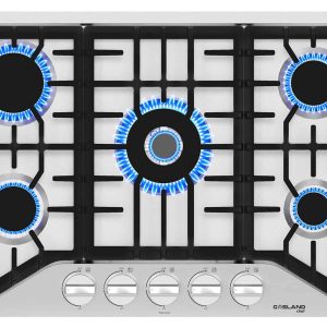 Gaslandchef 30  Gas 5 Burner Cooktop with Dual Size Power Burner