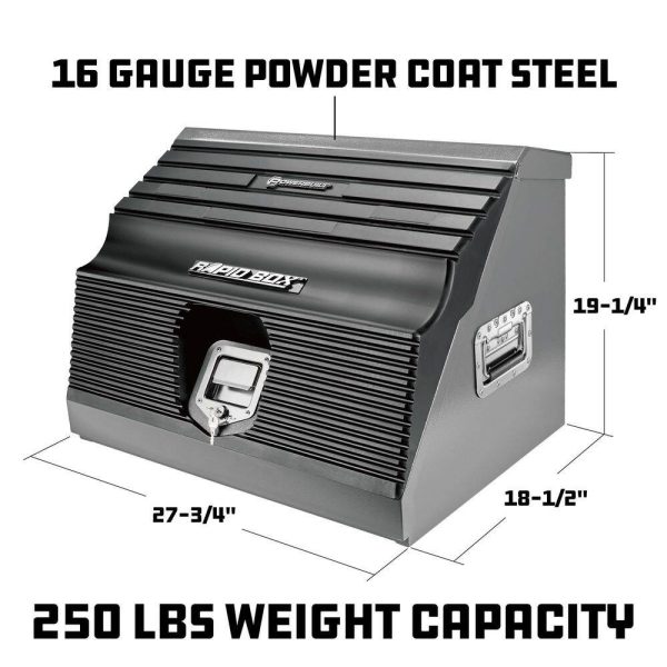 Powerbuilt 240111 26 in. Rapid Box Portable Slant Front Tool Box   Gray - Image 3