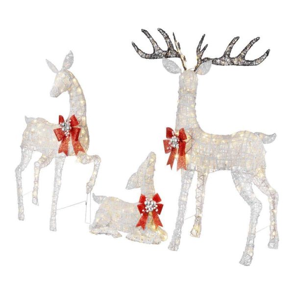 Holiday 21RT00421111 Set Of 3 Warm White LED Deer Family Holiday Yard Decoration - Image 3
