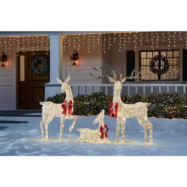 Holiday 21RT00421111 Set Of 3 Warm White LED Deer Family Holiday Yard Decoration - Image 2