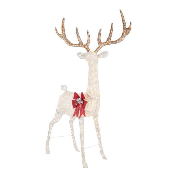 Holiday TY285-1911 8.5 ft. Warm White LED Giant Buck with Bow Holiday Yard Decoration - Image 3