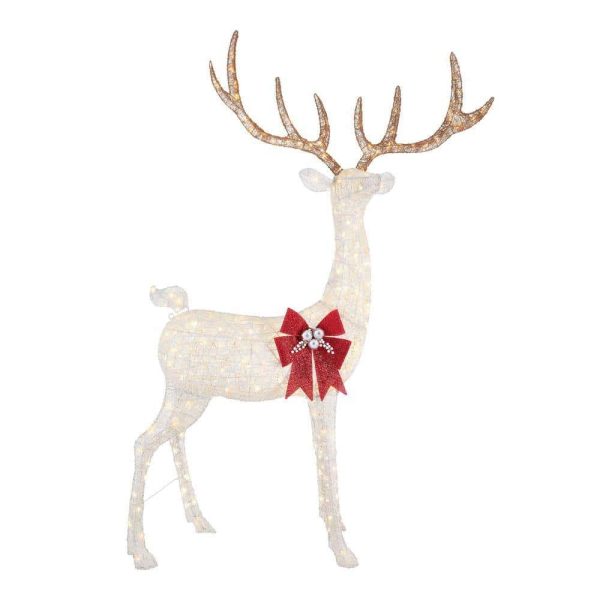 Holiday TY285-1911 8.5 ft. Warm White LED Giant Buck with Bow Holiday Yard Decoration