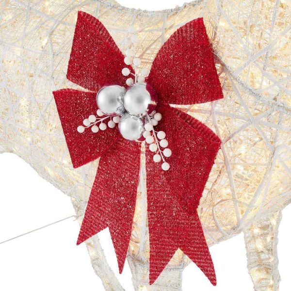 Holiday TY285-1911 8.5 ft. Warm White LED Giant Buck with Bow Holiday Yard Decoration - Image 6