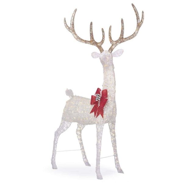 Holiday TY285-1911 8.5 ft. Warm White LED Giant Buck with Bow Holiday Yard Decoration - Image 4