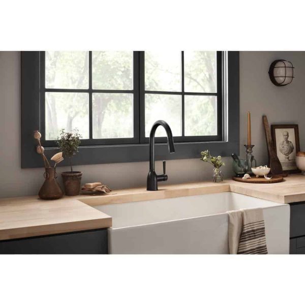 Adler Single-Handle Pull-Down Sprayer Kitchen Faucet with Reflex and Power Clean in Matte Black - Image 13