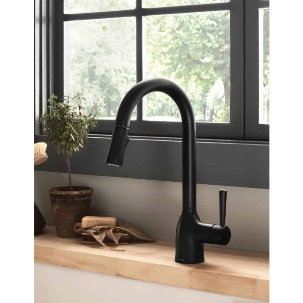 Adler Single-Handle Pull-Down Sprayer Kitchen Faucet with Reflex and Power Clean in Matte Black - Image 7