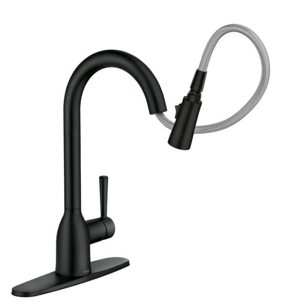 Adler Single-Handle Pull-Down Sprayer Kitchen Faucet with Reflex and Power Clean in Matte Black - Image 6