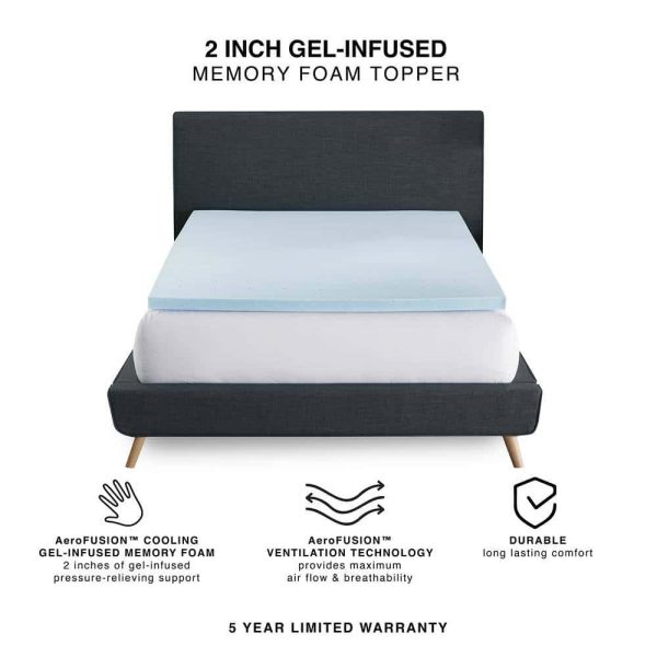 BODIPEDIC  AeroFusion 2 in. King Gel-Infused Memory Foam Mattress Topper - Image 4