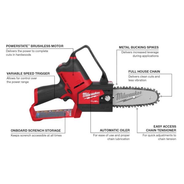 M12 FUEL 6 in. 12-Volt Lithium-Ion Brushless Electric Corldess Battery Pruning Saw HATCHET (Tool-Only) - Image 13