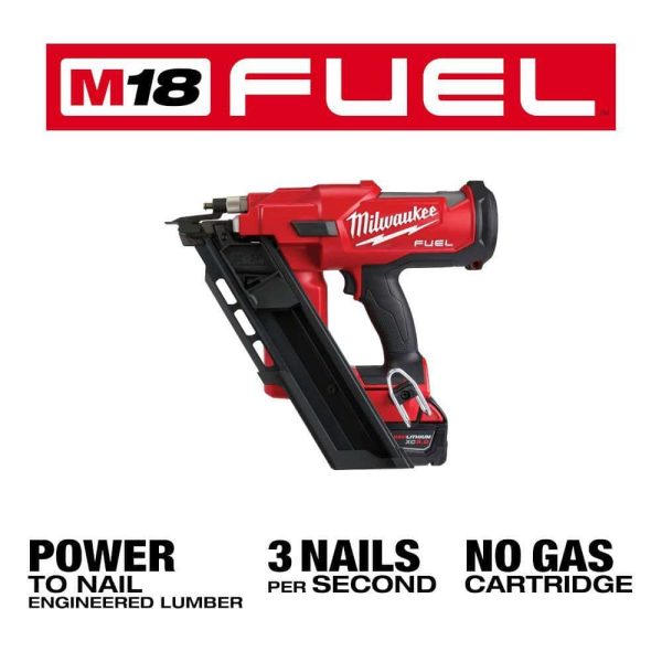 2745-21 M18 FUEL 3-1/2 in. 18-Volt 30-Degree Lithium-Ion Brushless Cordless Framing Nailer Kit with 5.0 Ah Battery Charger, Bag - Image 5