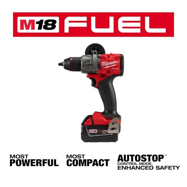 2904-22 M18 FUEL 18V Lithium-Ion Brushless Cordless 1/2 in. Hammer Drill Driver Kit with Two 5.0 Ah Batteries and Hard Case - Image 5