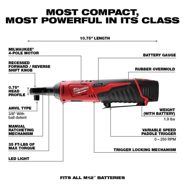 2529-21XC-2457-20 M12 FUEL 12V Lithium-Ion Cordless Compact Band Saw XC Kit with 3/8 in. Ratchet - Image 8