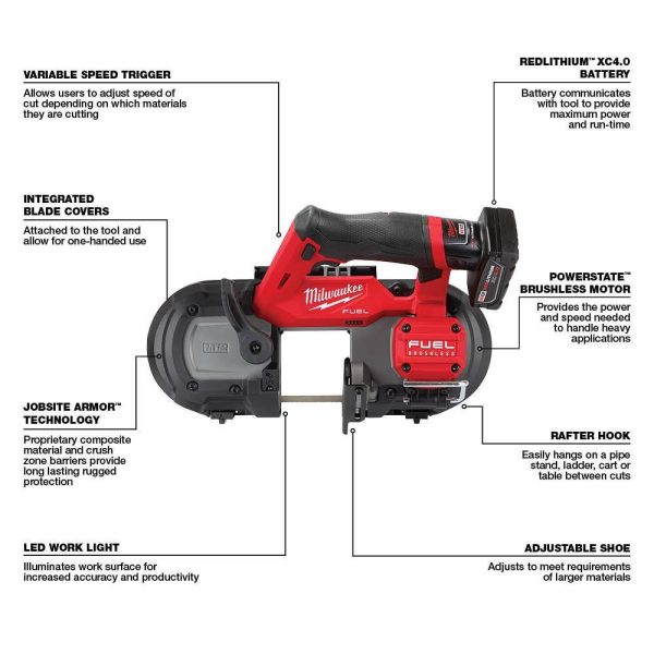 2529-21XC-2457-20 M12 FUEL 12V Lithium-Ion Cordless Compact Band Saw XC Kit with 3/8 in. Ratchet - Image 2