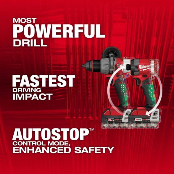 3697-22 M18 FUEL 18V Lithium-Ion Brushless Cordless Hammer Drill and Impact Driver Combo Kit (2-Tool) with 2 Batteries - Image 2