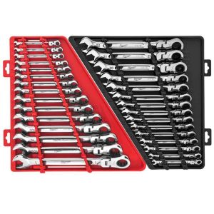48-22-9413-48-22-9513 144-Position Flex-Head Ratcheting Combination Wrench Set SAE and METRIC (30-Piece)