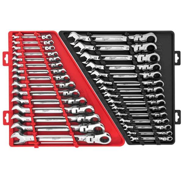 48-22-9413-48-22-9513 144-Position Flex-Head Ratcheting Combination Wrench Set SAE and METRIC (30-Piece)