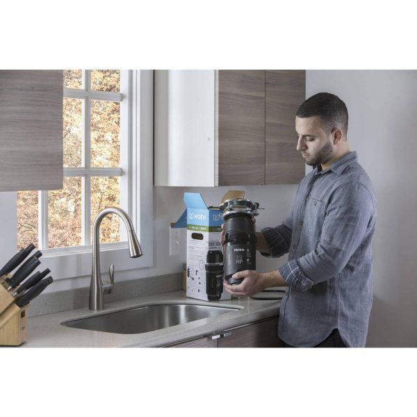 MOEN GXP50C Prep Series 1/2 HP Continuous Feed Garbage Disposal with Power Cord and Universal Mount - Image 9