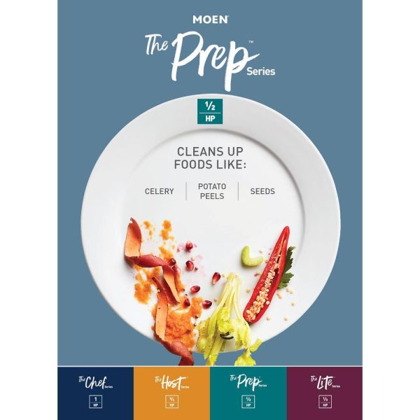MOEN GXP50C Prep Series 1/2 HP Continuous Feed Garbage Disposal with Power Cord and Universal Mount - Image 8