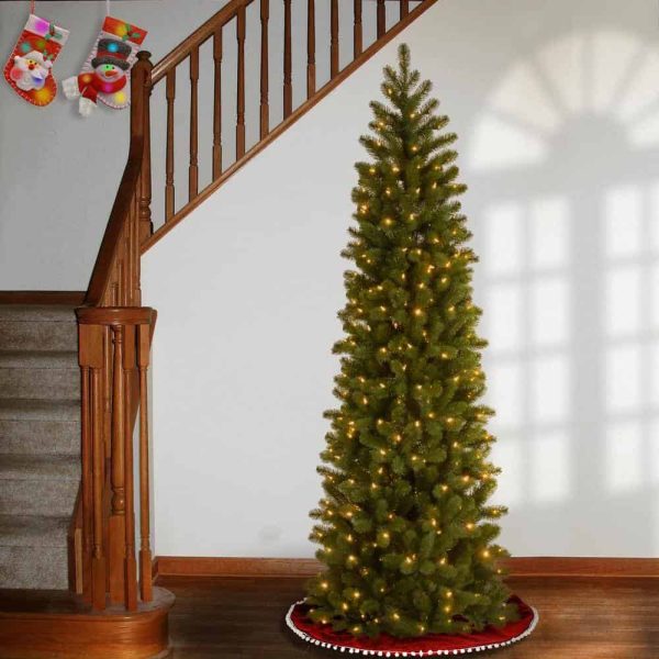 Tree Company PEDD4-392D-65 6.5 ft. Downswept Douglas Pencil Slim Fir Artificial Christmas Tree with Dual Color LED Lights - Image 6
