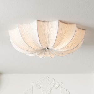 Planetarium 21  Wide Modern White Fabric Ceiling Light