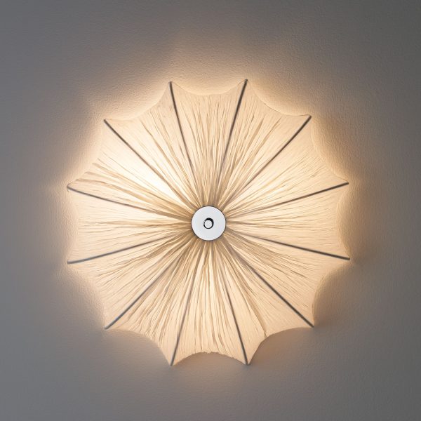 Planetarium 21  Wide Modern White Fabric Ceiling Light - Image 5