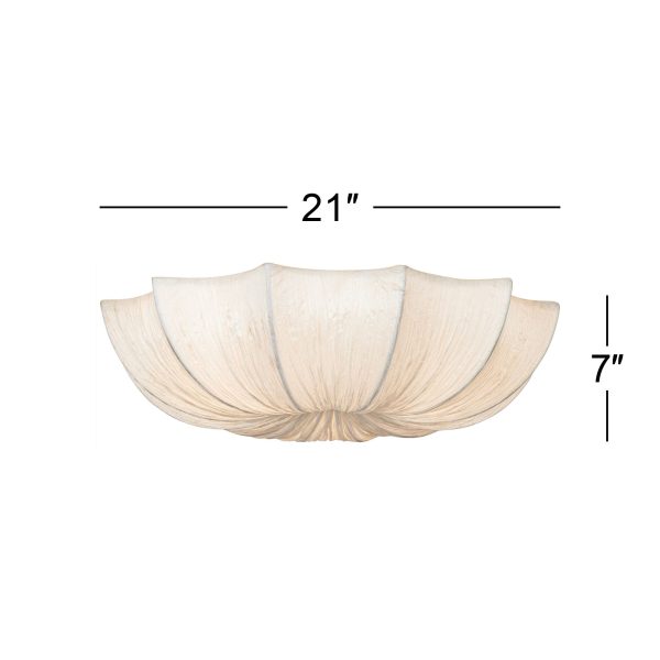 Planetarium 21  Wide Modern White Fabric Ceiling Light - Image 2
