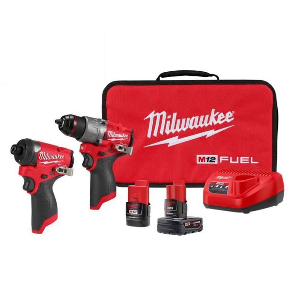 3497-22 M12 FUEL 12-Volt Lithium-Ion Brushless Cordless Hammer Drill and Impact Driver Combo Kit w/2 Batteries and Bag (2-Tool)