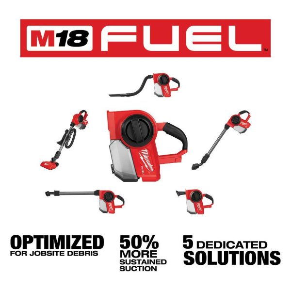 0940-20-48-59-1850 M18 FUEL 18-Volt Lithium-Ion Brushless .25 Gal. Cordless Jobsite Vacuum with 5.0 Ah Battery and Charger - Image 4