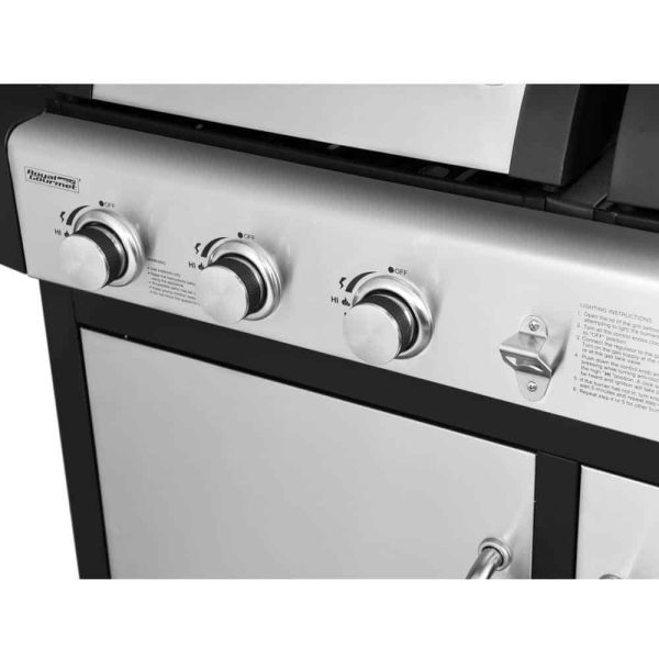 ZH3002SN 3-Burner Propane Gas and Charcoal Combo Grill in Black - Image 9