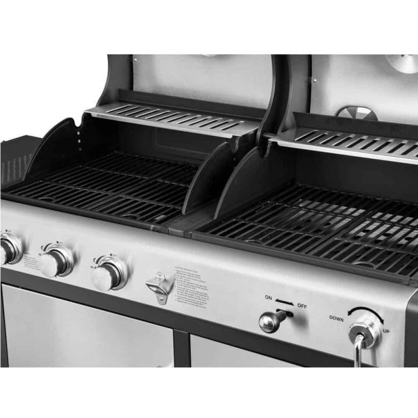 ZH3002SN 3-Burner Propane Gas and Charcoal Combo Grill in Black - Image 5