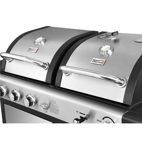ZH3002SN 3-Burner Propane Gas and Charcoal Combo Grill in Black - Image 3