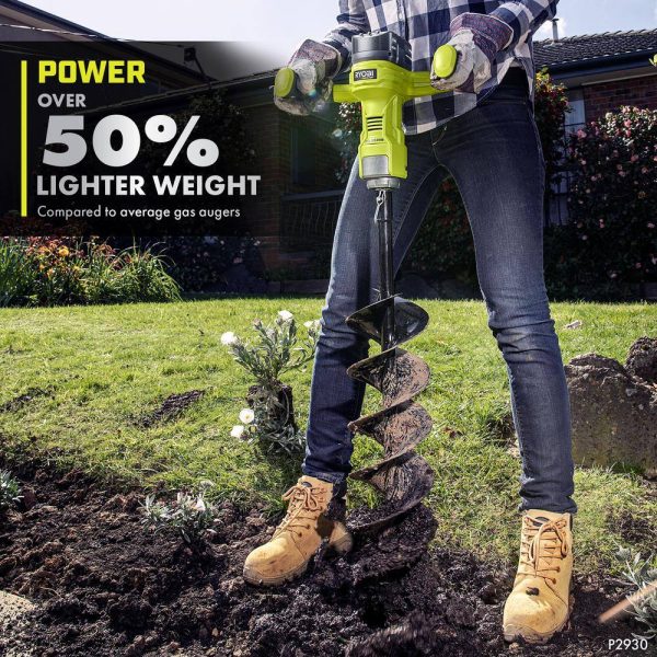 P2930-4  HP 18V Brushless Cordless Earth Auger with 4 in. and 6 in. Bit with 4.0 Ah Battery and Charger - Image 3