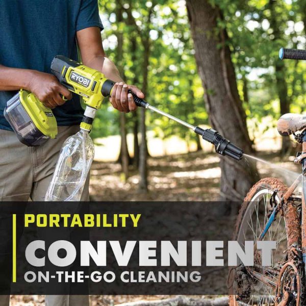 RY121860K ONE+ HP 18-Volt Brushless EZClean 600 PSI 0.7 GPM Cordless Electric Power Cleaner w/ 4.0Ah Battery, Charger, Accessories - Image 3