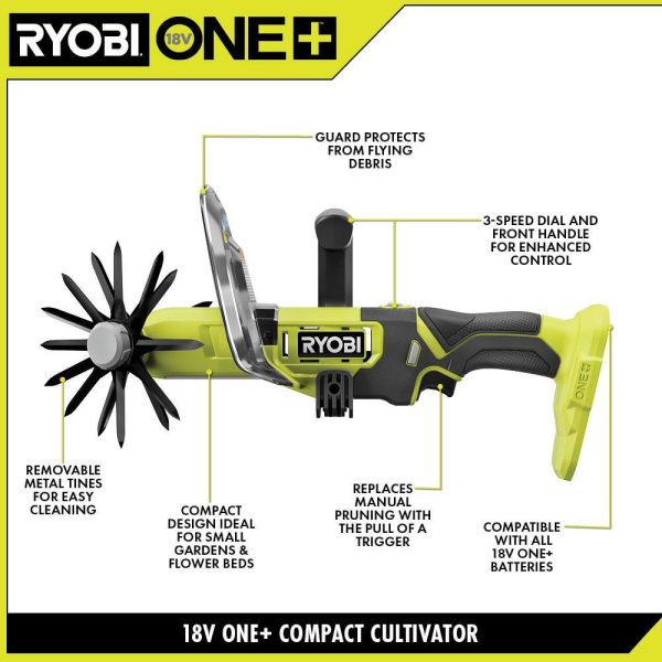 P2990  18V Cordless Compact Battery Cultivator with 2.0 Ah Battery and Charger - Image 4