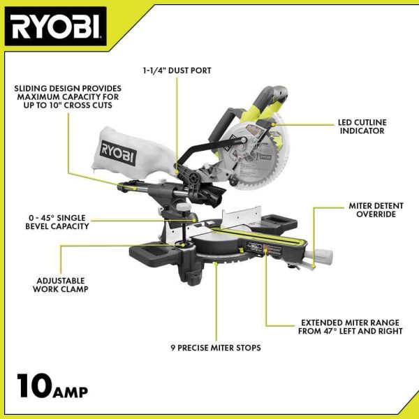 TSS702 10 Amp Corded 7-1/4 in. Compound Sliding Miter Saw - Image 3