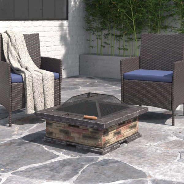 Skylah 15.5  H x 29  W Concrete Wood Burning Outdoor Fire Pit with Lid