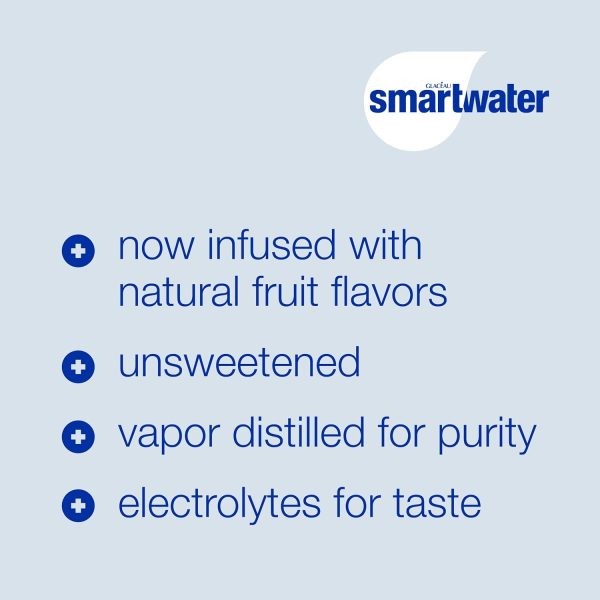 smartwater Strawberry Blackberry, Vapor Distilled Premium Bottled Water, Strawberry Blackberry, 23.7 Fl Oz (Pack of 12) - Image 3