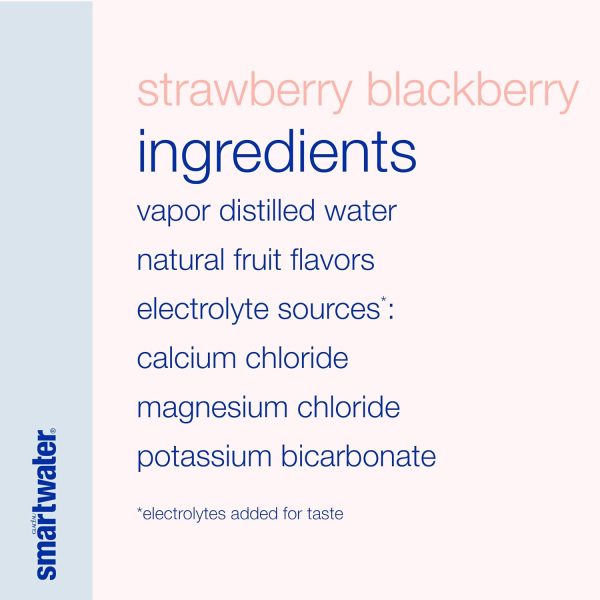 smartwater Strawberry Blackberry, Vapor Distilled Premium Bottled Water, Strawberry Blackberry, 23.7 Fl Oz (Pack of 12) - Image 8