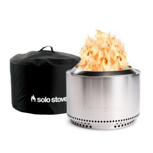 Yukon, Stand   Shelter 2.0 27 in. x 27 in. x 19.8 in. Outdoor Stainless Steel Wood Burning Fire Pit