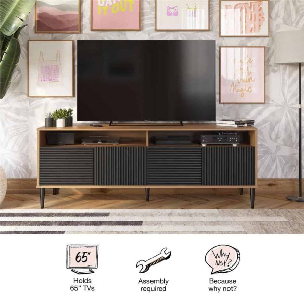 Mr. Kate  Daphne 62.4 in Taupe TV Console Fits TV s up to 65 in. with Doors - Image 9