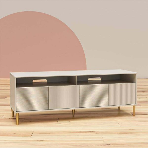 Mr. Kate  Daphne 62.4 in Taupe TV Console Fits TV s up to 65 in. with Doors - Image 11